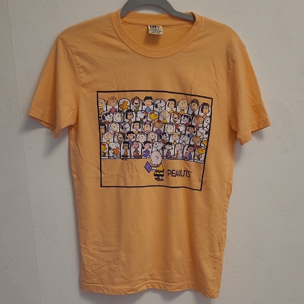 Peanuts Orange Short Sleeve Tee with Character Graphic